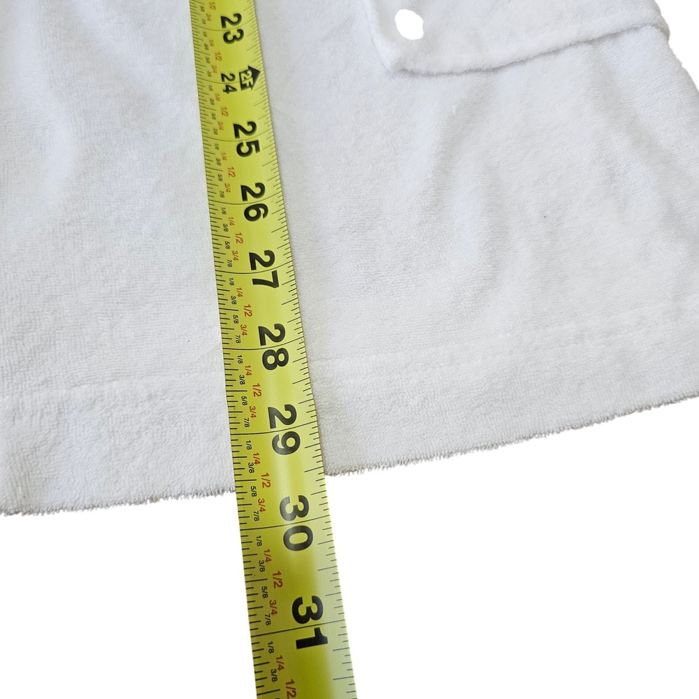 Vintage Gloria's Fashions Terry Cloth Robe Womens Small White Pastel Buttons - Picture 7 of 8